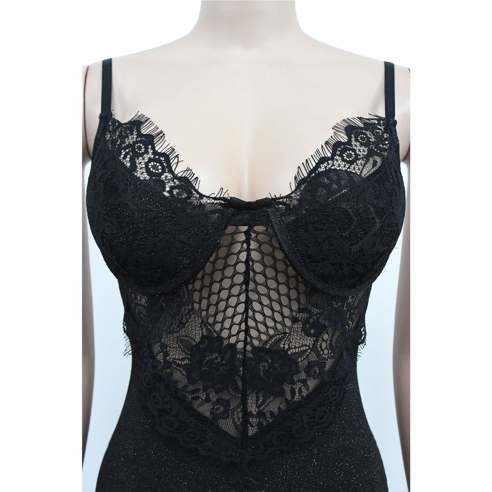 Fashion Ladies Solid Color Sleeveless Skirt Floral Mesh Strap Dress 20