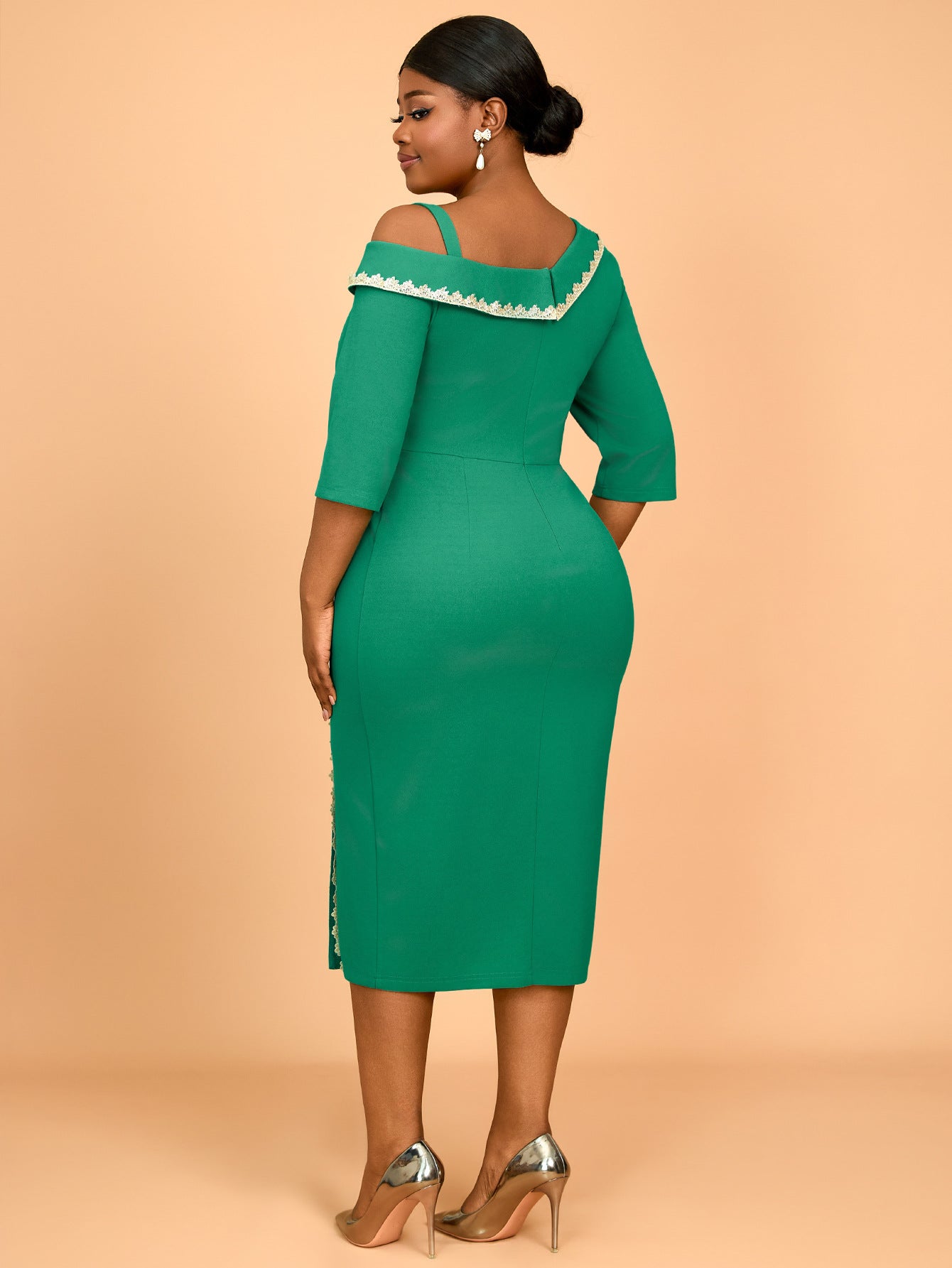 Women Sexy One Shoulder Off Shoulder Party Formal Party Dress 3