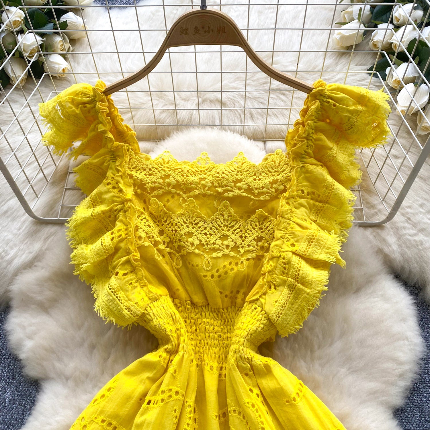 Women Summer French Lace Embroidered Dress 27