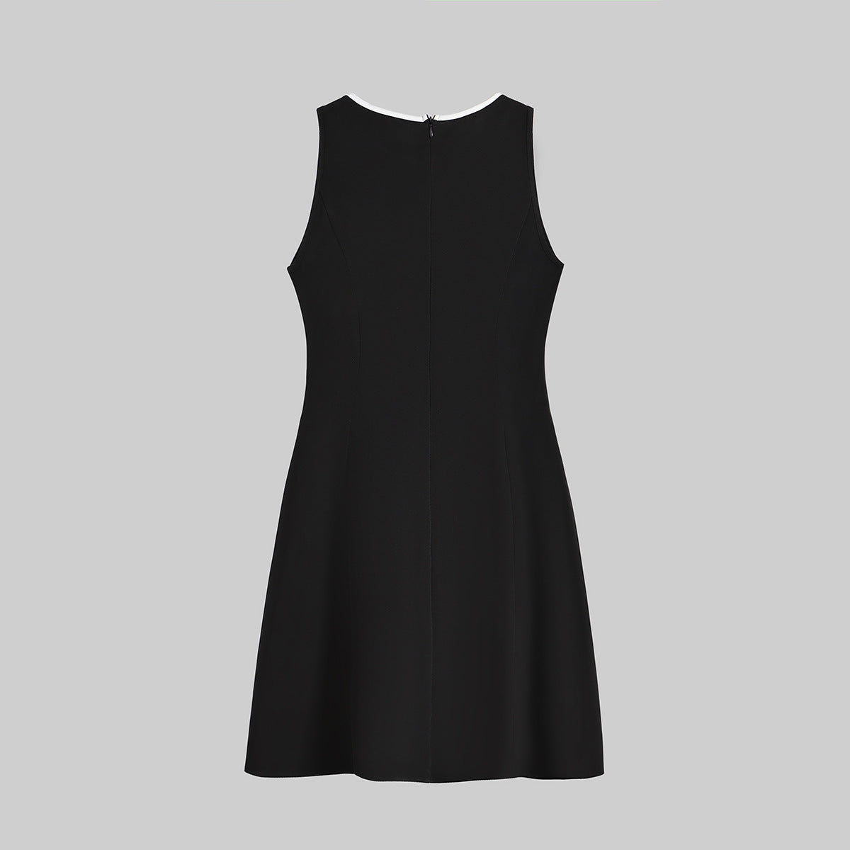 Women summer sleeveless French contrast color dress 6