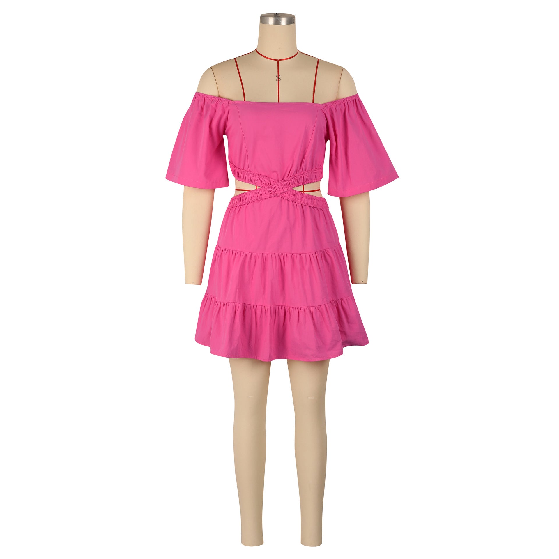 Women's Summer Off Shoulder Ruffles Casual Dress 18