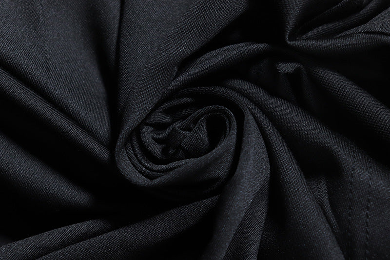 V-Neck Tight Fitting Long Sleeve Decorative Flower Irregular Bodycon Dress 17