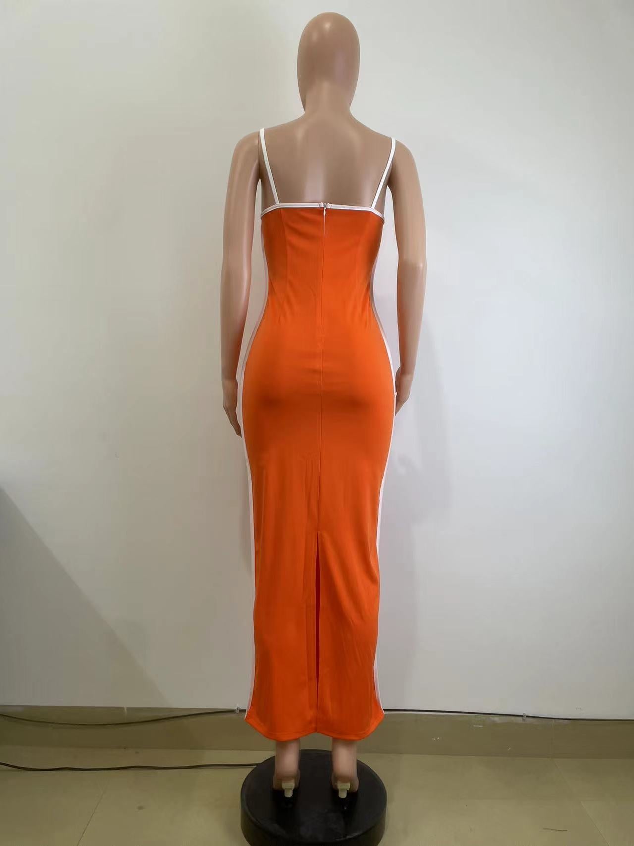 Women Sexy Contrast Color Suspender Dress 10