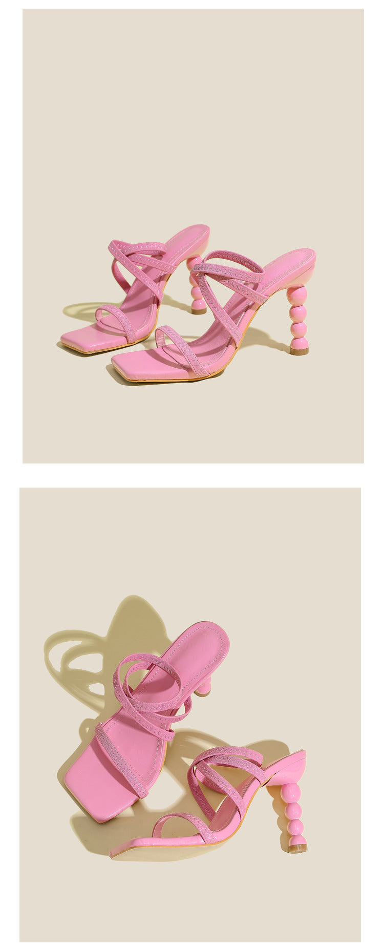 Spring Trend High Heels Slip-On Comfortable Sandals Stiletto 15