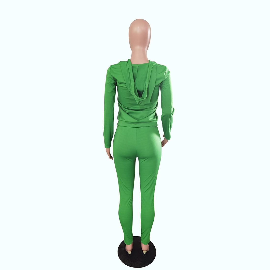 Women's Autumn Style Hat Pocket Zipper Fashion Casual Sport Two Piece Set 43