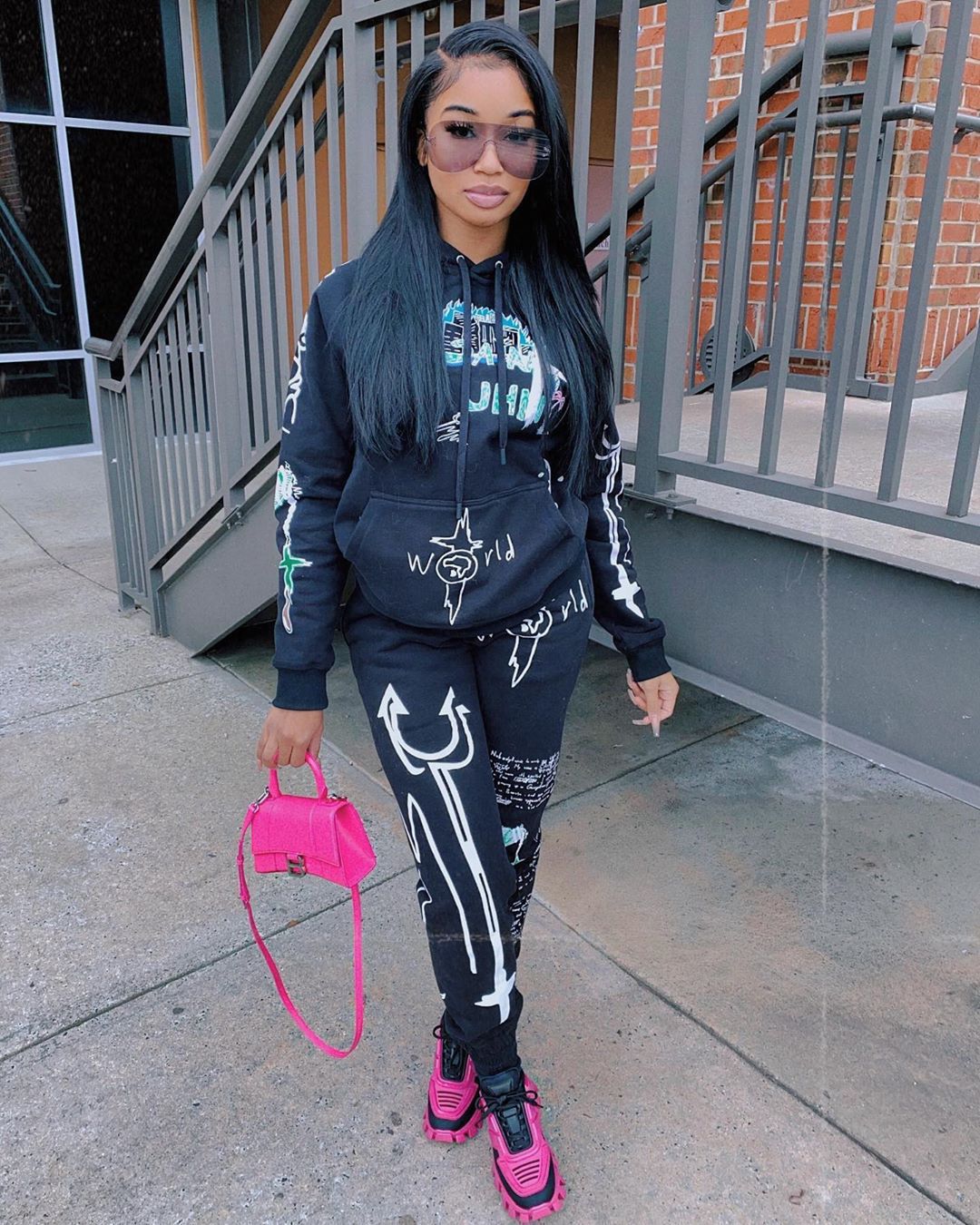 Autumn And Winter Women's Letter Print Casual Two-Piece Hoodies Sweatpants Two Piece Set 17