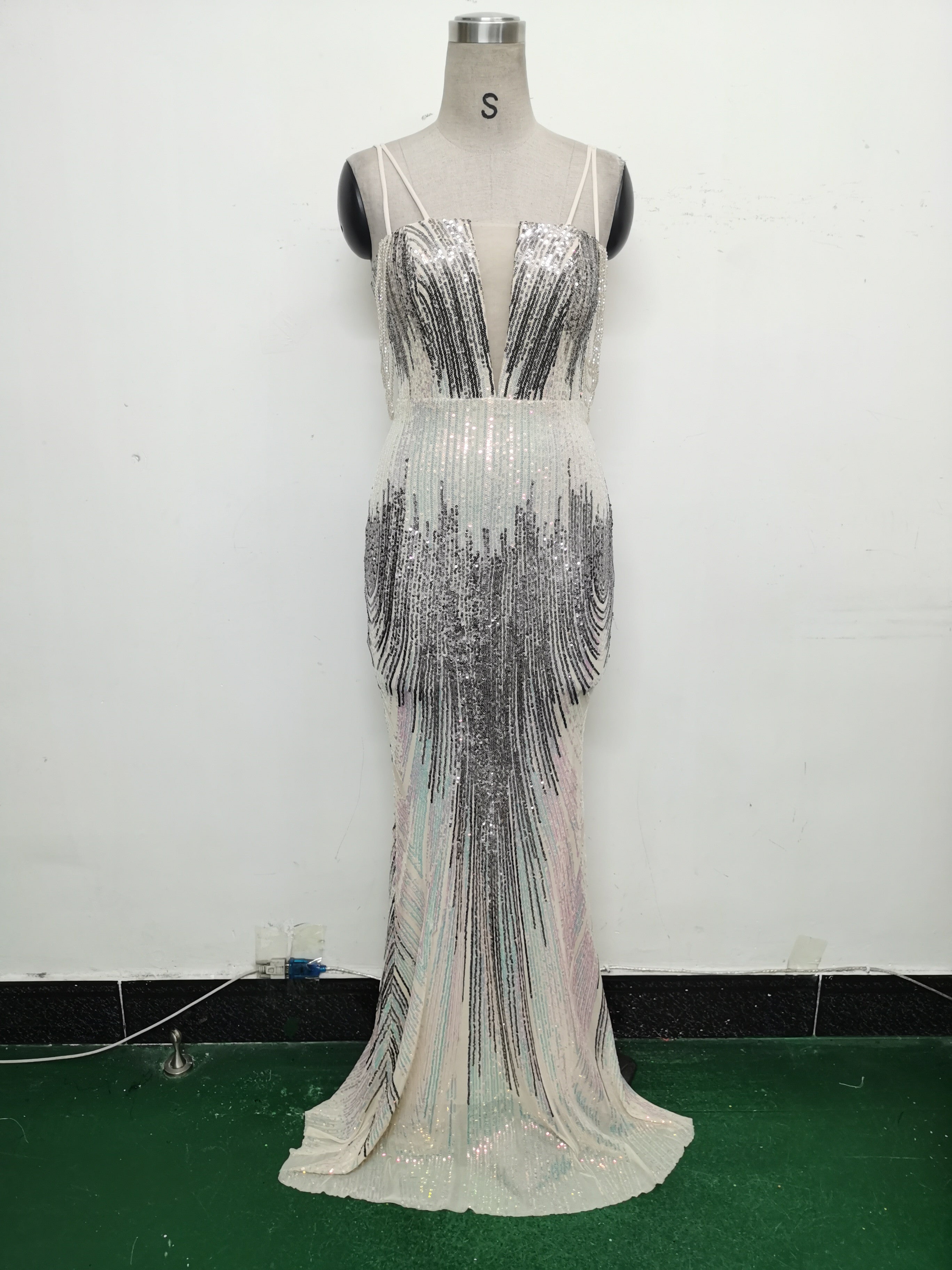 Women Flower Sequin Beaded Formal Party Evening Dress 22