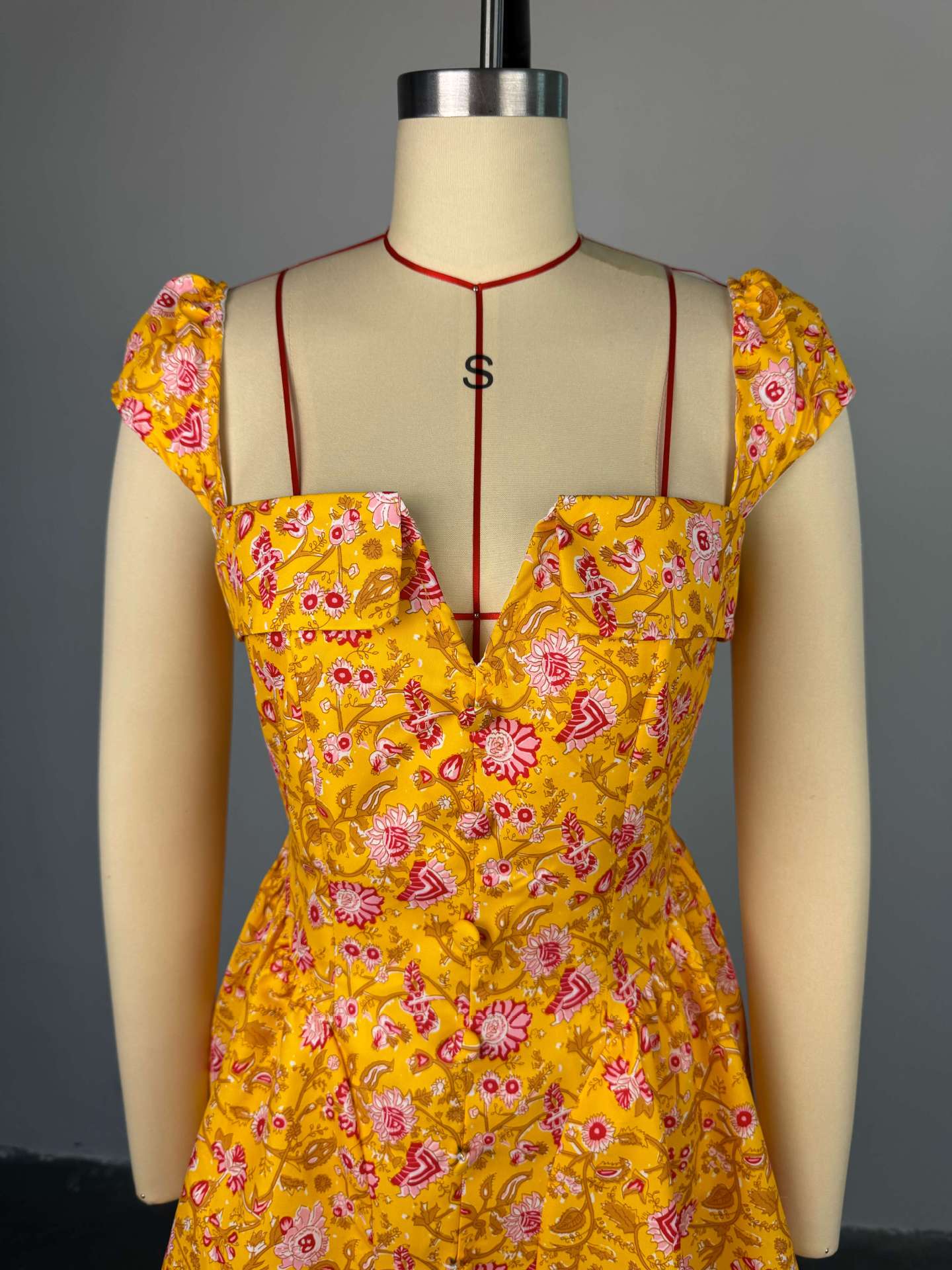 Women Summer Square Neck Printed Irregular Mini Dress 22