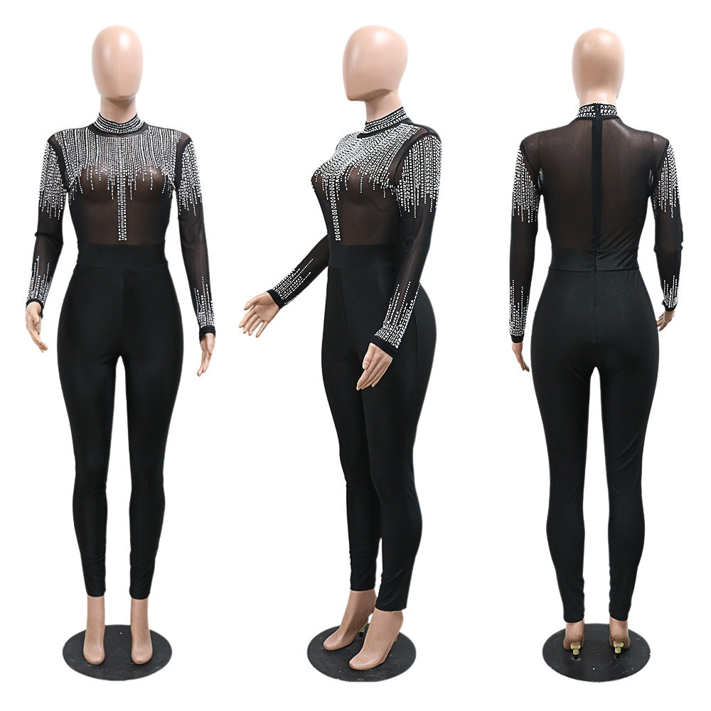 Women Round Neck Beaded Jumpsuit 8