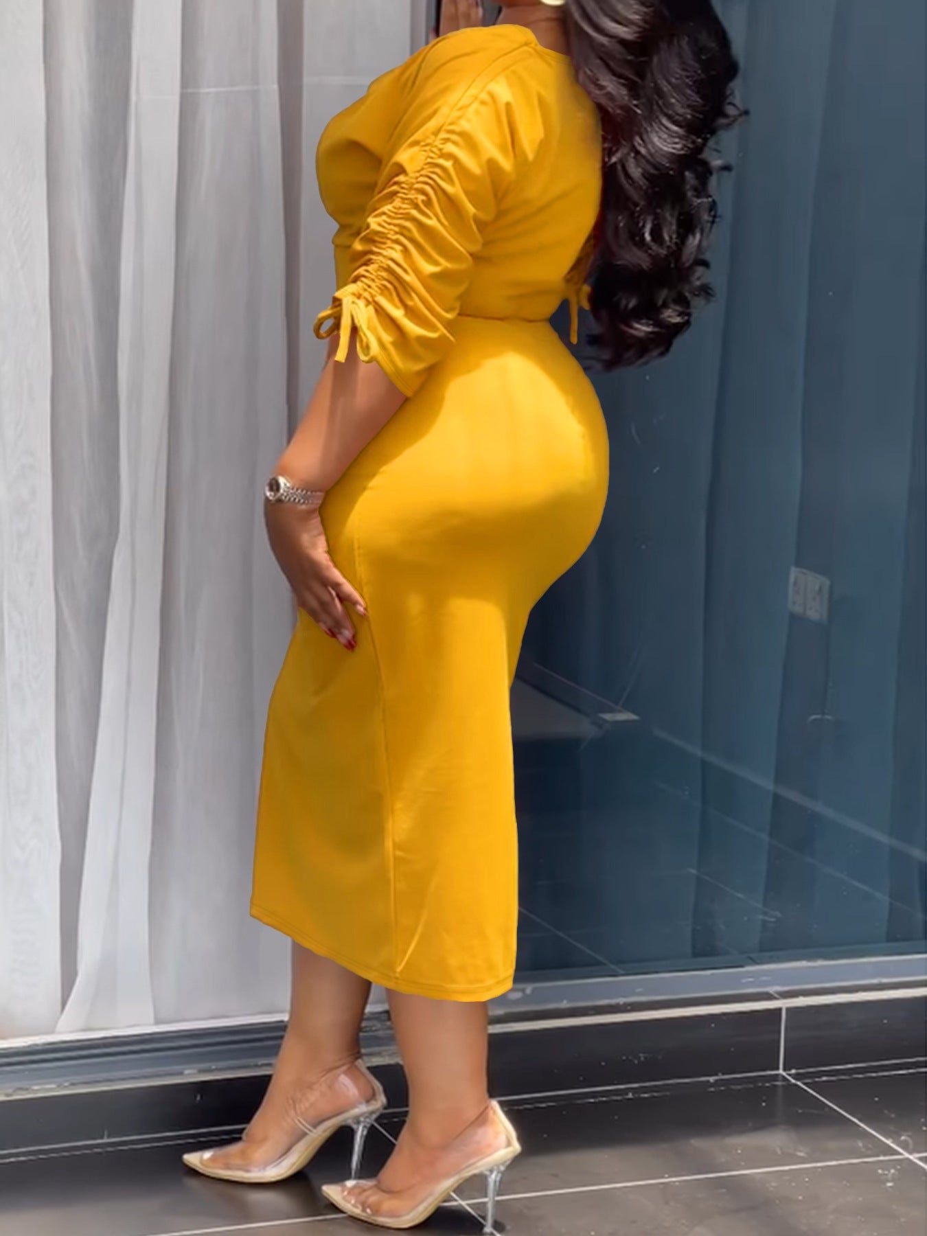 Summer Plus Size Women Strapless Slit Tassel Dress 7