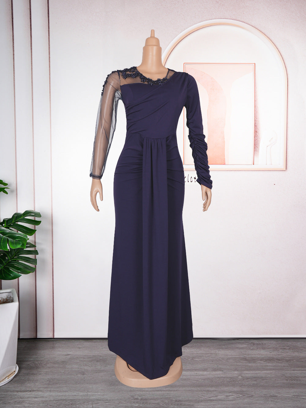 African Women Long Sleeve Formal Party Maxi Dress 10