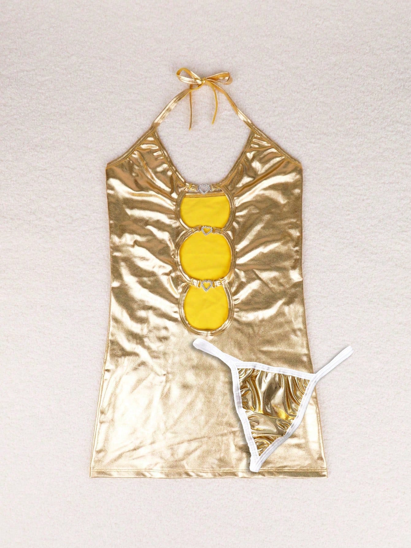 Women tie-neck hollow dress 13