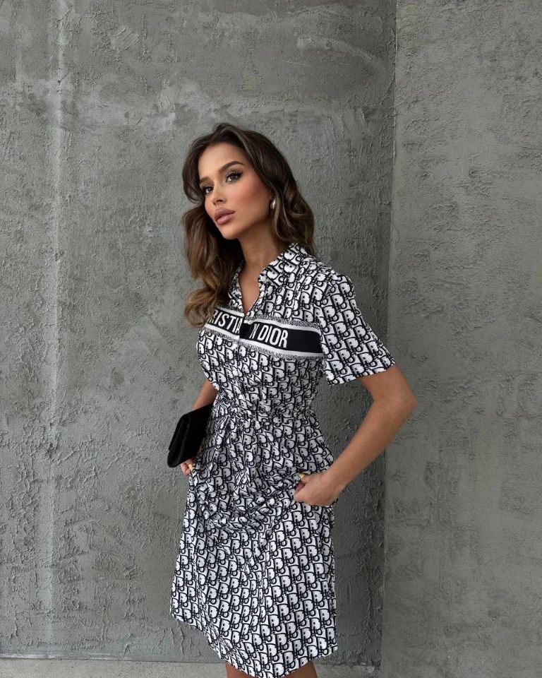 Summer Fashion Chic Elegant Short-Sleeve Casual Shirt Dress 7