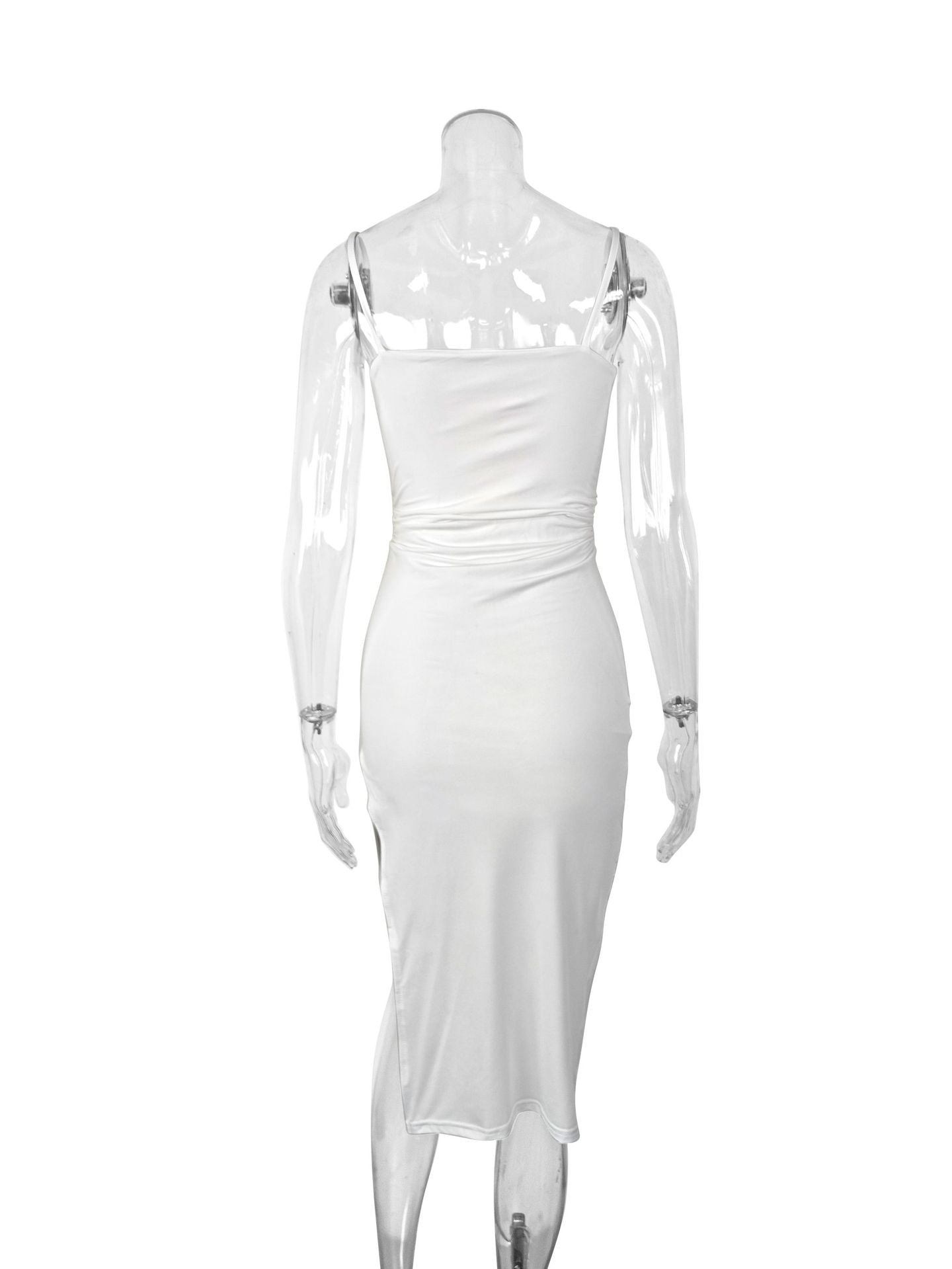 Low Back Slit Maxi Dress Sexy Summer Bodycon Gown 9