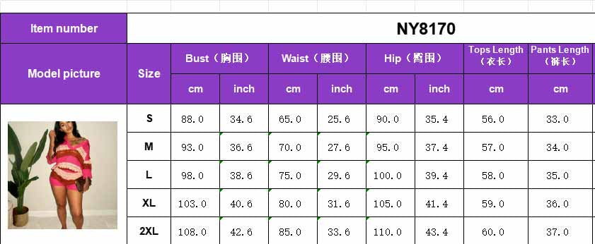 Women Loose Casual V-neck Color Block Knitting Top and Shorts Two-piece Set 10