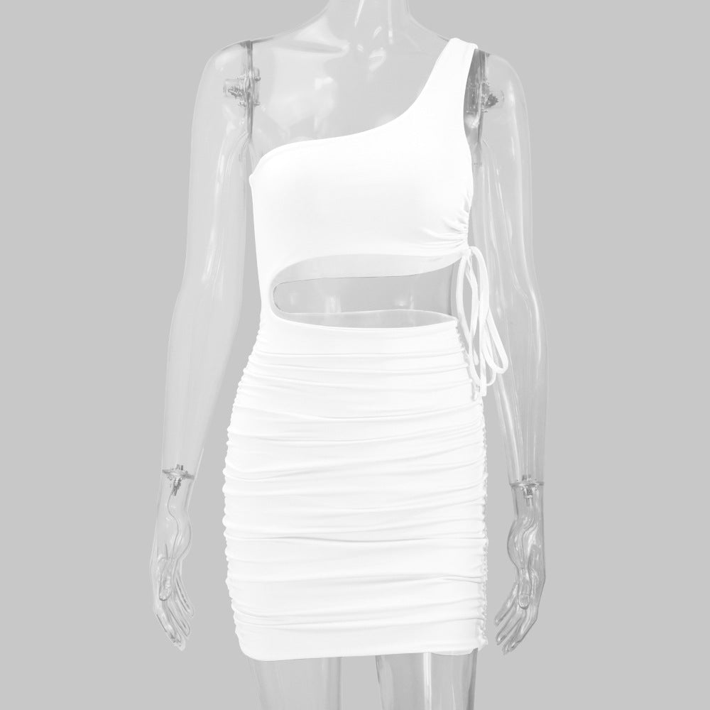 Women sexy hollow pleated Bodycon Dress 19