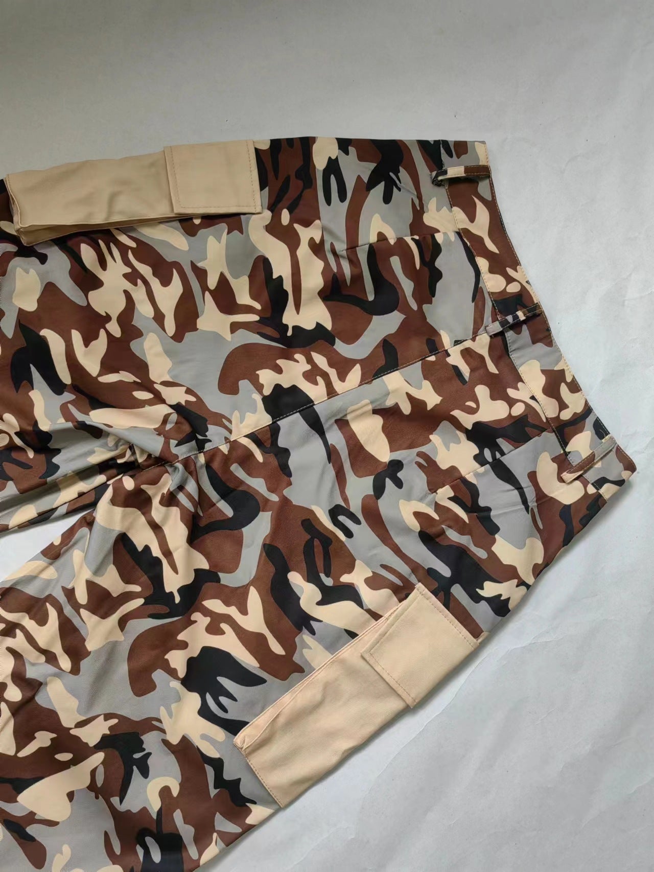Women's High Waist Loose Straight Camouflage Printed Multi-Pocket Fashion Streetwear Cargo Pants 25