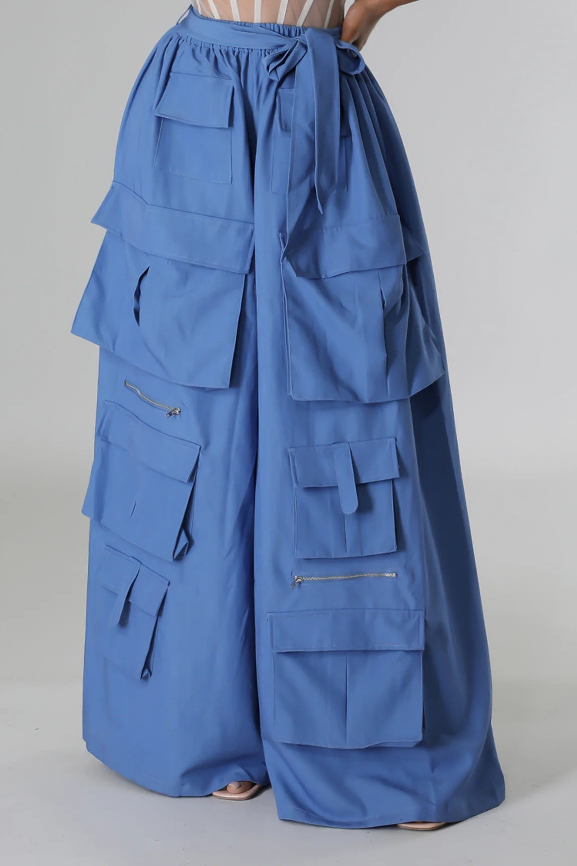 Women's Trendy Multi-Pocket Wide-Leg Pants 13