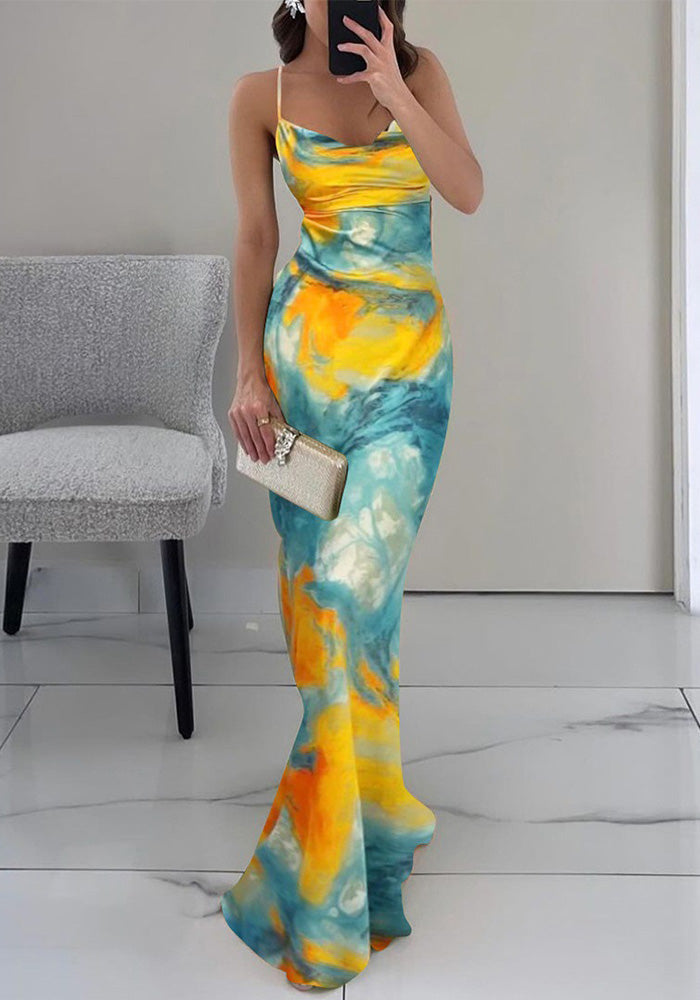 Women's Summer fashion Chic Printed sexy slim dress