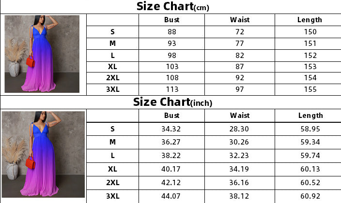 Summer Lace-Up Strap Low Back Sexy Gradient Color Long Dress 16