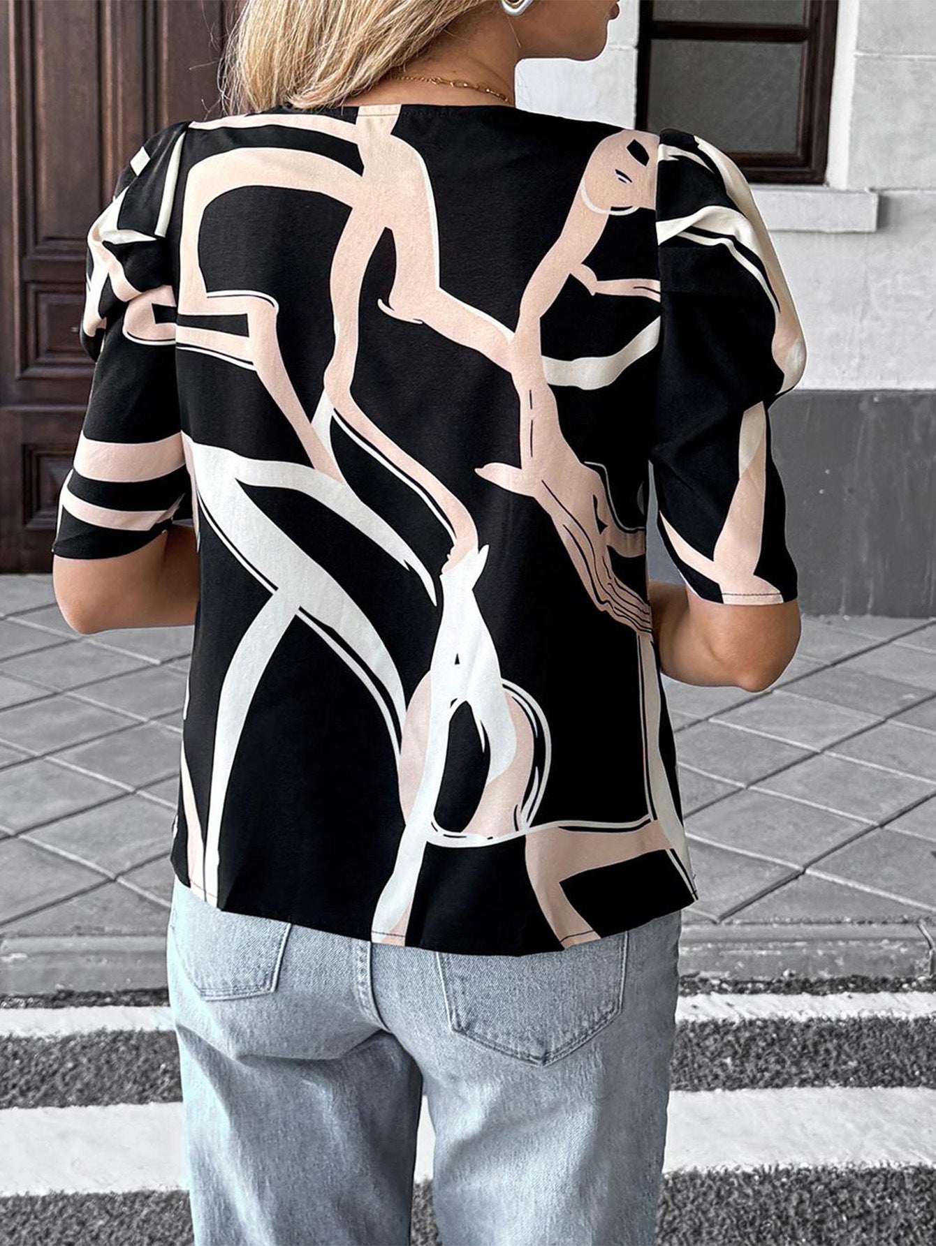 Spring/Summer Women's Casual Printed Short-Sleeved Shirt 3