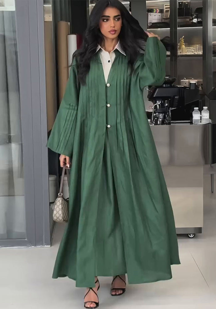 Chic Fashion Pleated Loose Long Shirt Coat