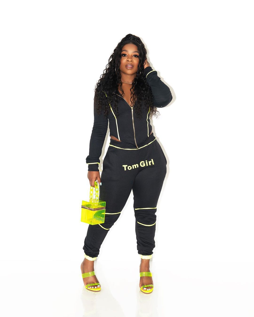 Women Casual Sports Zipper Hood Top and Pant Two-Piece Set 5