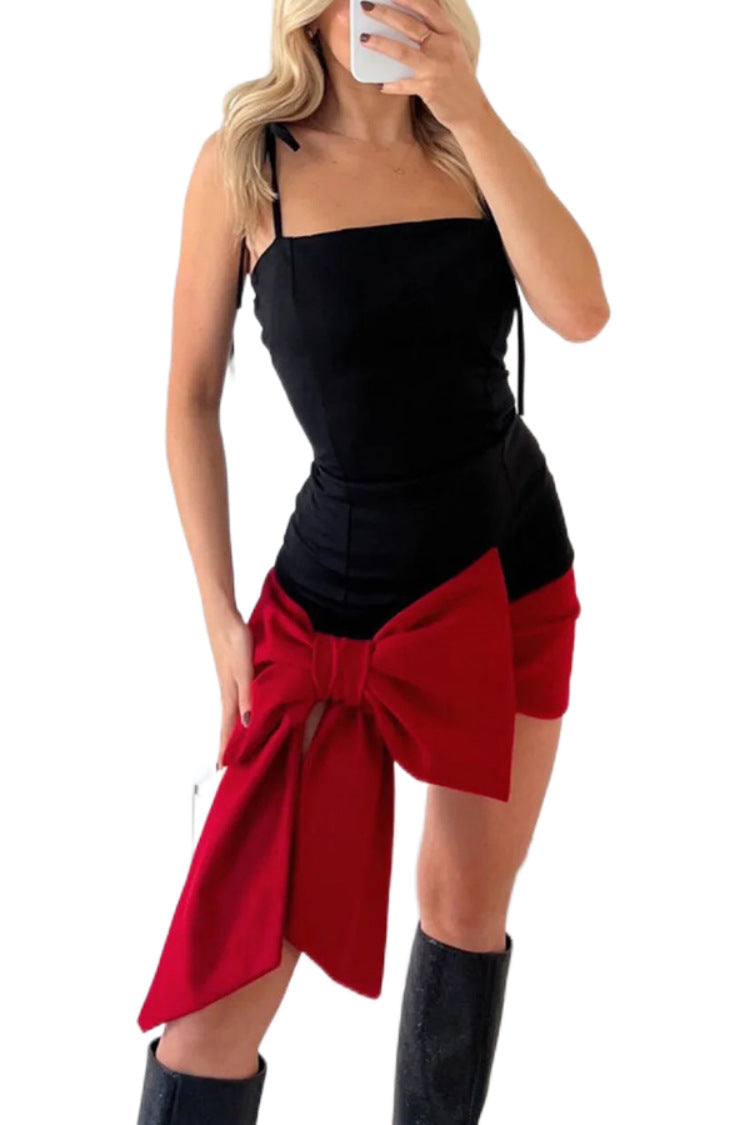 Women suspender sexy bow dress party dress 8