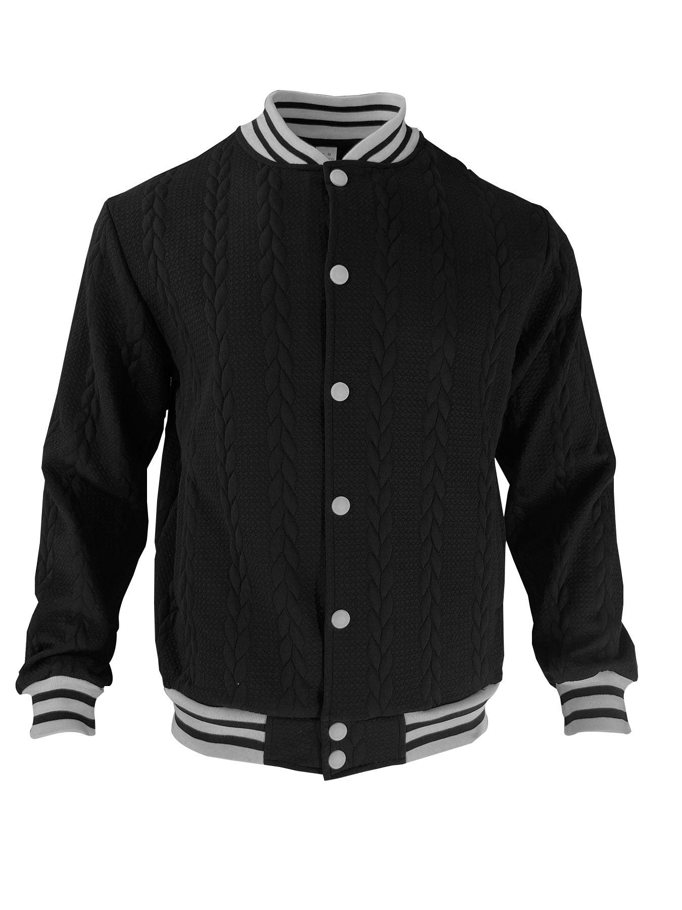 Men's jacquard trendy Solid baseball Coat 21