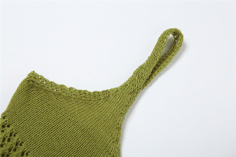 Summer women's sexy suspenders Low Back V-neck low-cut high-waist bud dress 24