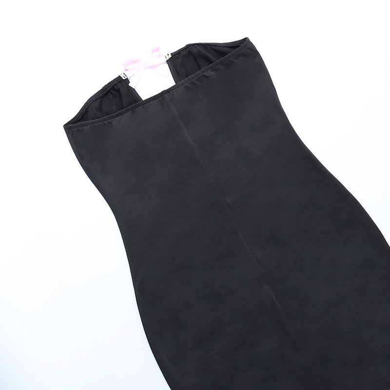 Chic bow hollow Strapless sexy slim party Bodycon dress 12