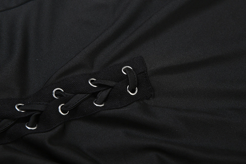 Women Fall/Winter Long-Sleeved Sexy Cutout Lace-Up Jumpsuit 29