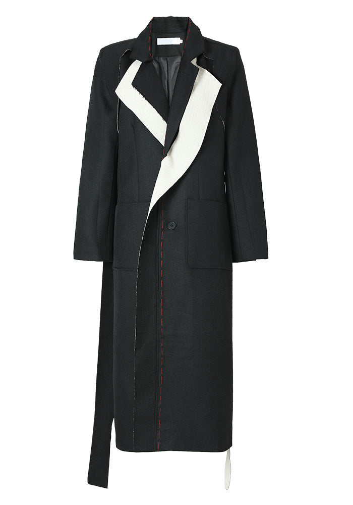 Women Vintage Long Blazer Trench Coat
