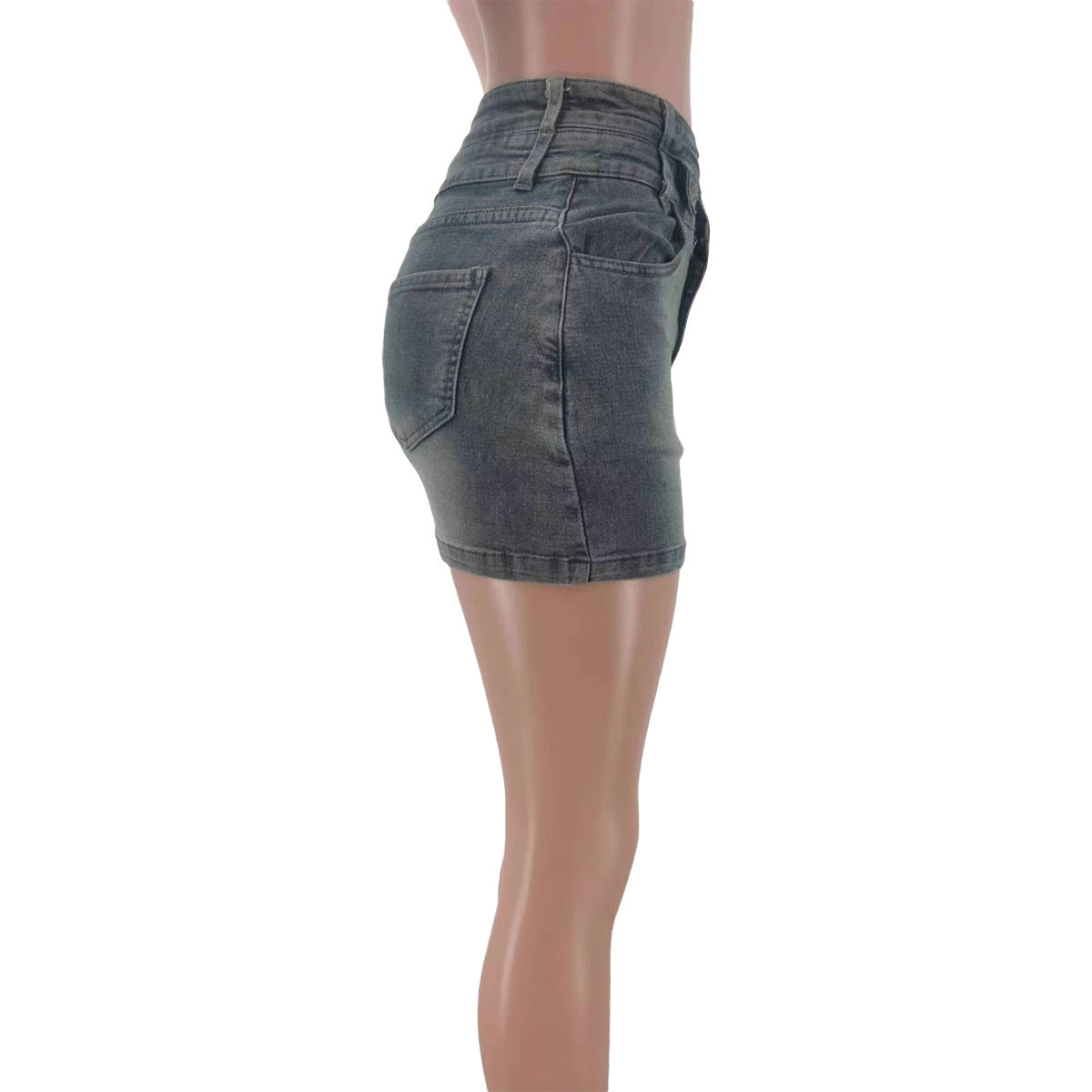 Women Spring/Summer Stretch Bodycon Denim Mini Skirt 6