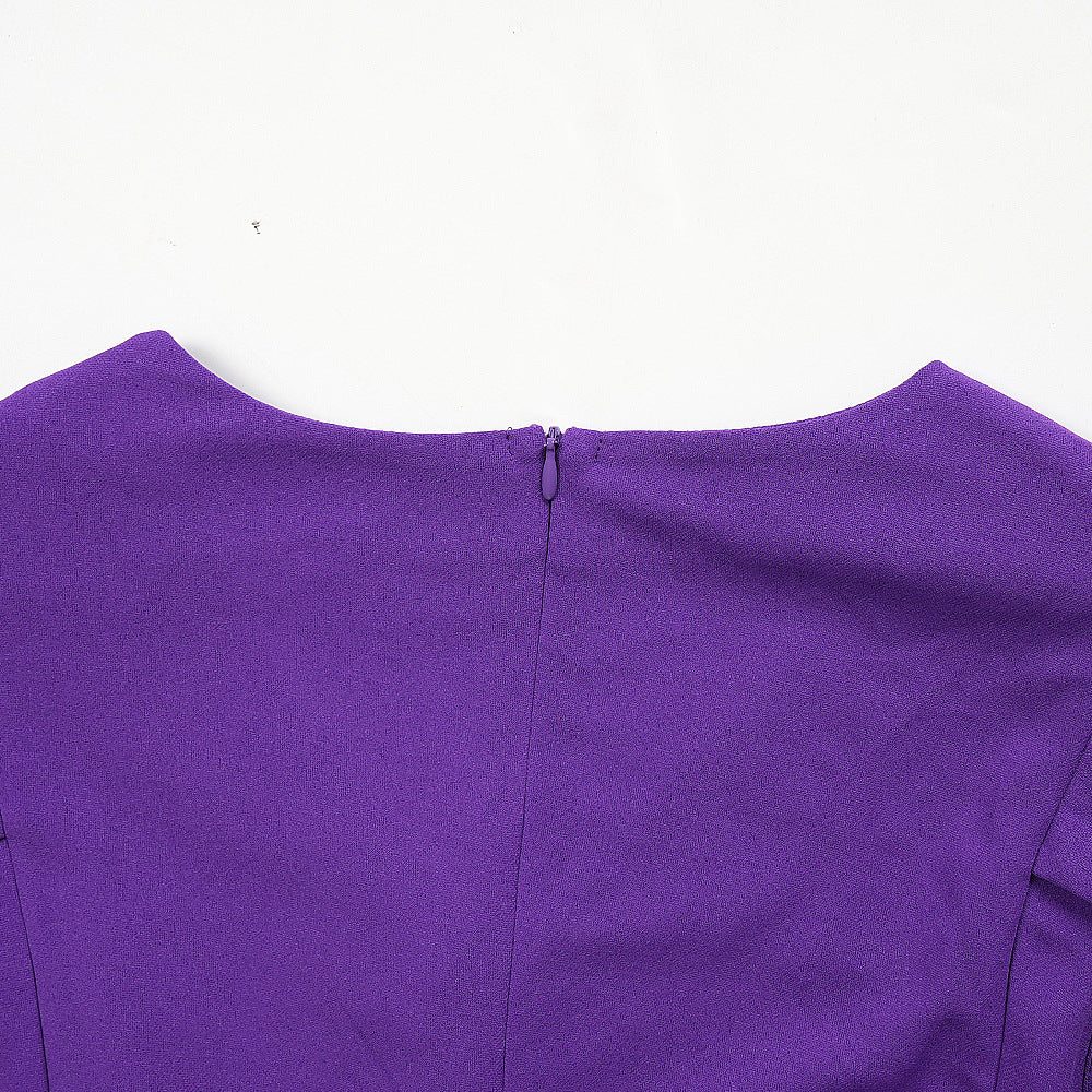 Print Button A-Line Plus Size Dress 14