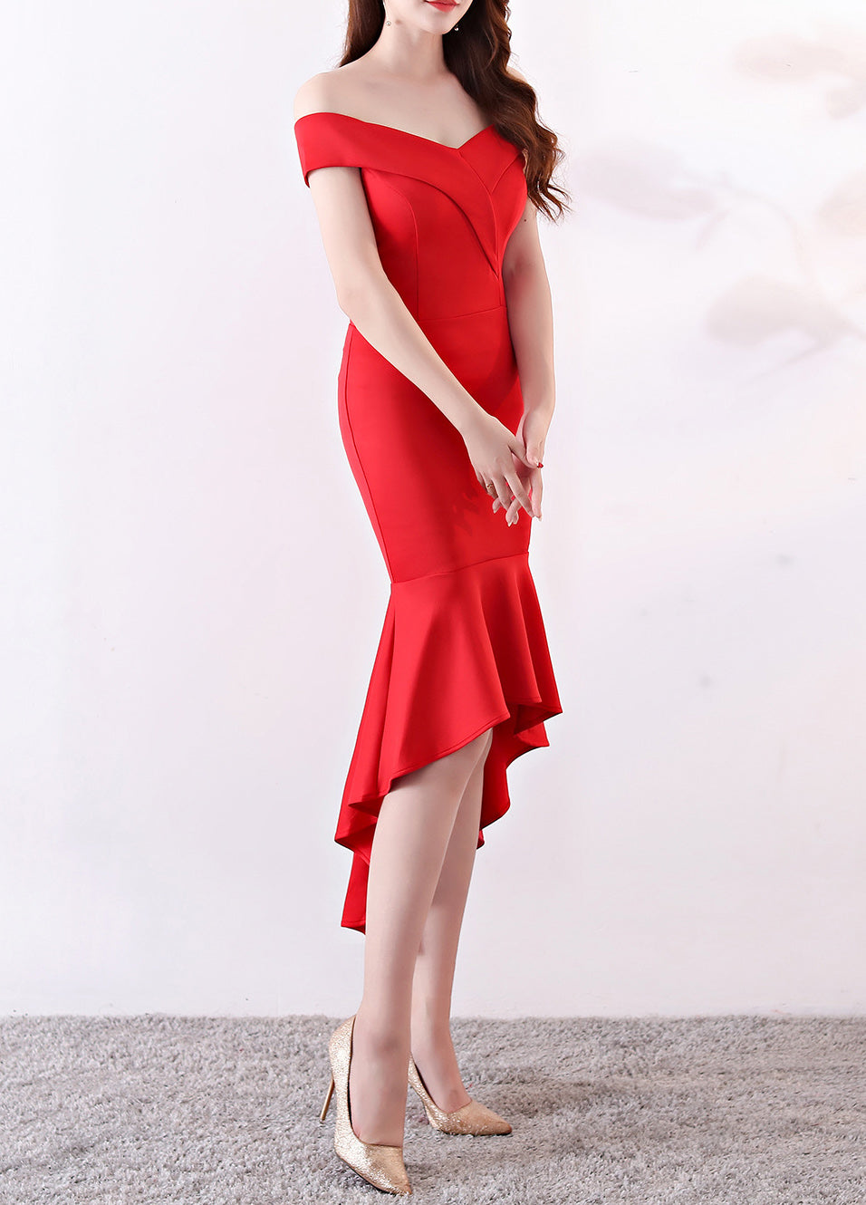 Women Elegant Maxi Off Shoulder Mermaid Evening Dress 6