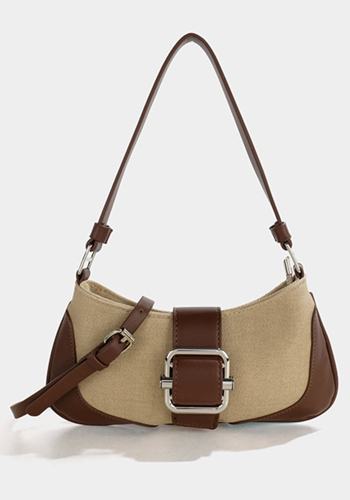 Women Vintage Patchwork Baguette Chic Shoulder Bag