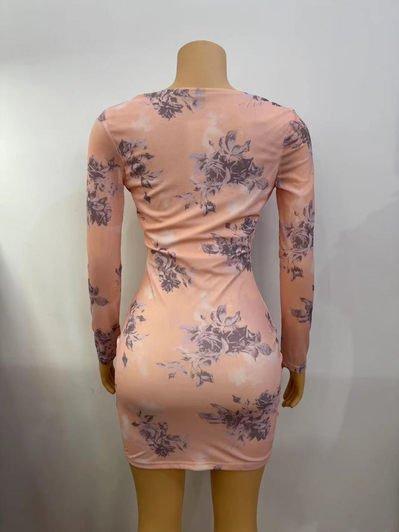 Women's Printed Long Sleeve Bodycon Dress 3