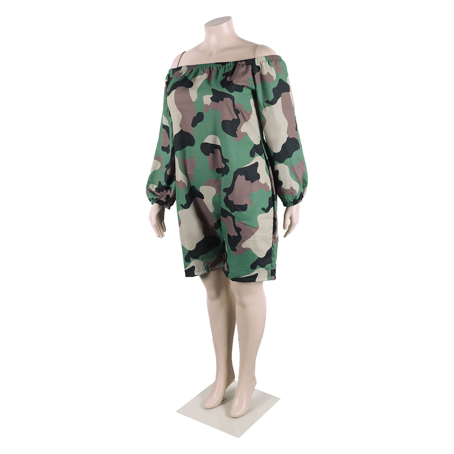 Sexy Casual Print Off Shoulder Plus Size Jumpsuit 23