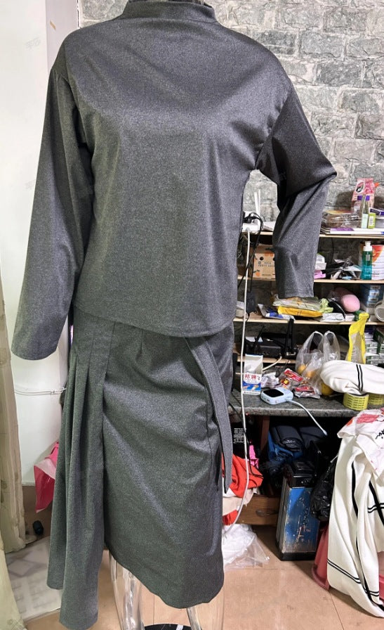 Women Autumn Belt Pleated Dress 10