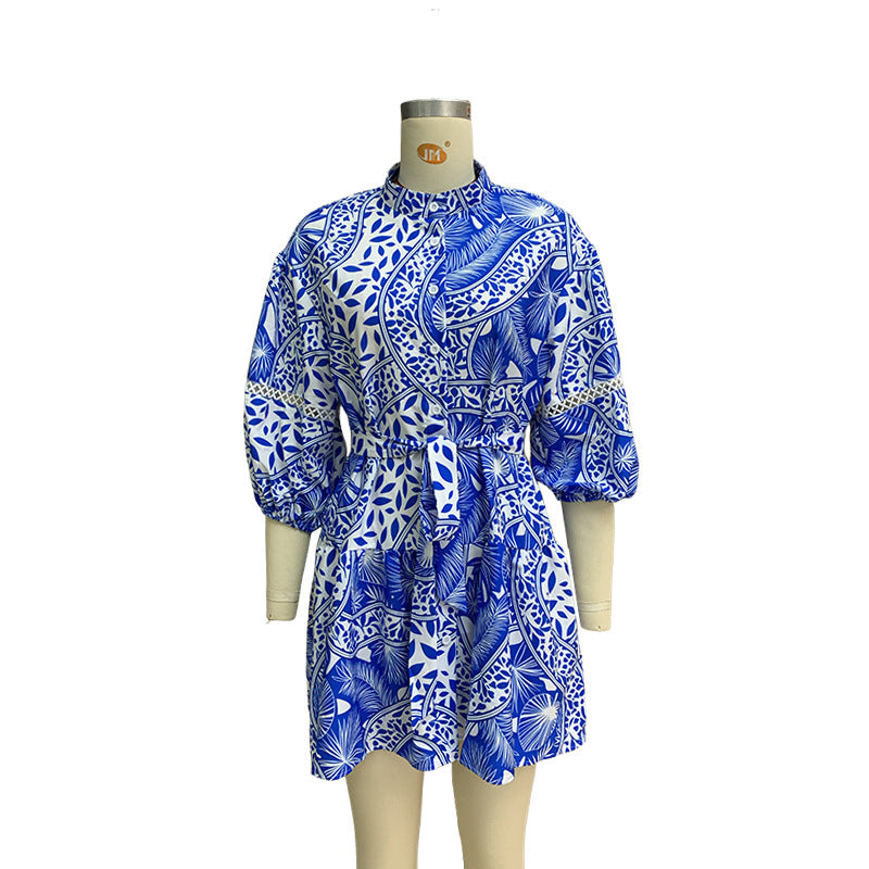 Spring Women's Fashion Print Beach Holidays Dress 10