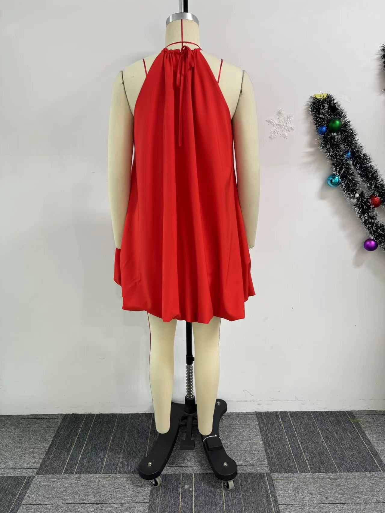Solid Color Sleeveless Short Bubble Dress 6