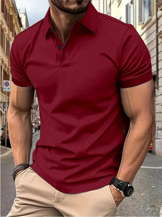 Men's summer solid short-sleeved Top 19
