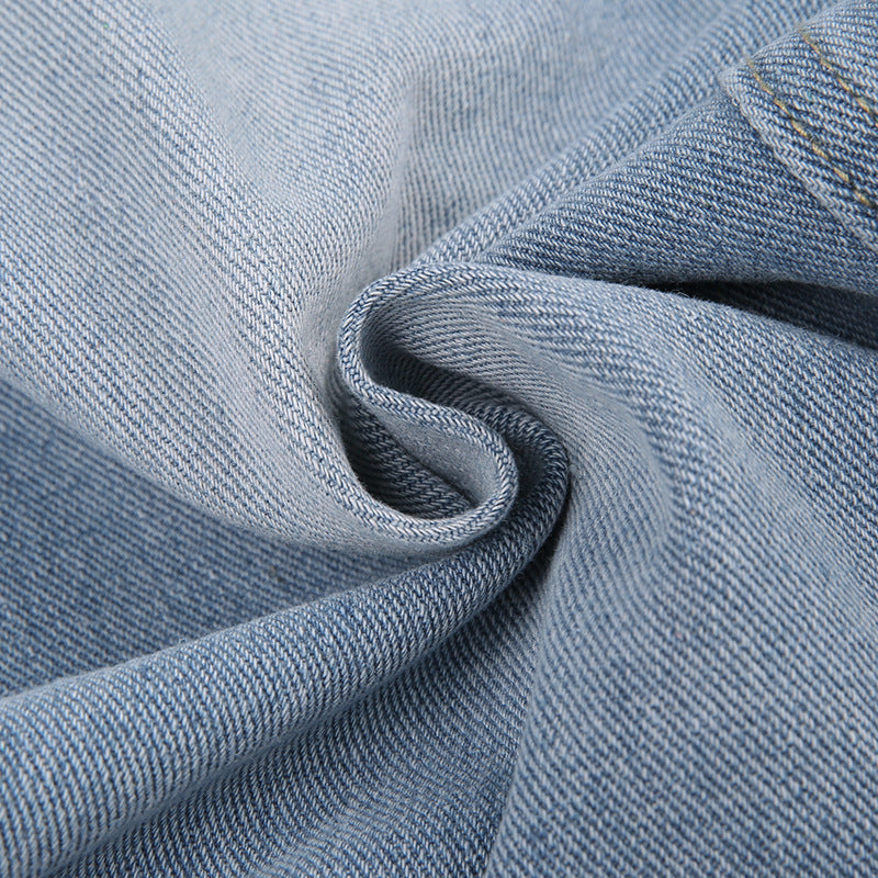 Women Pocket Loose Washed Cargo Denim Pants 18