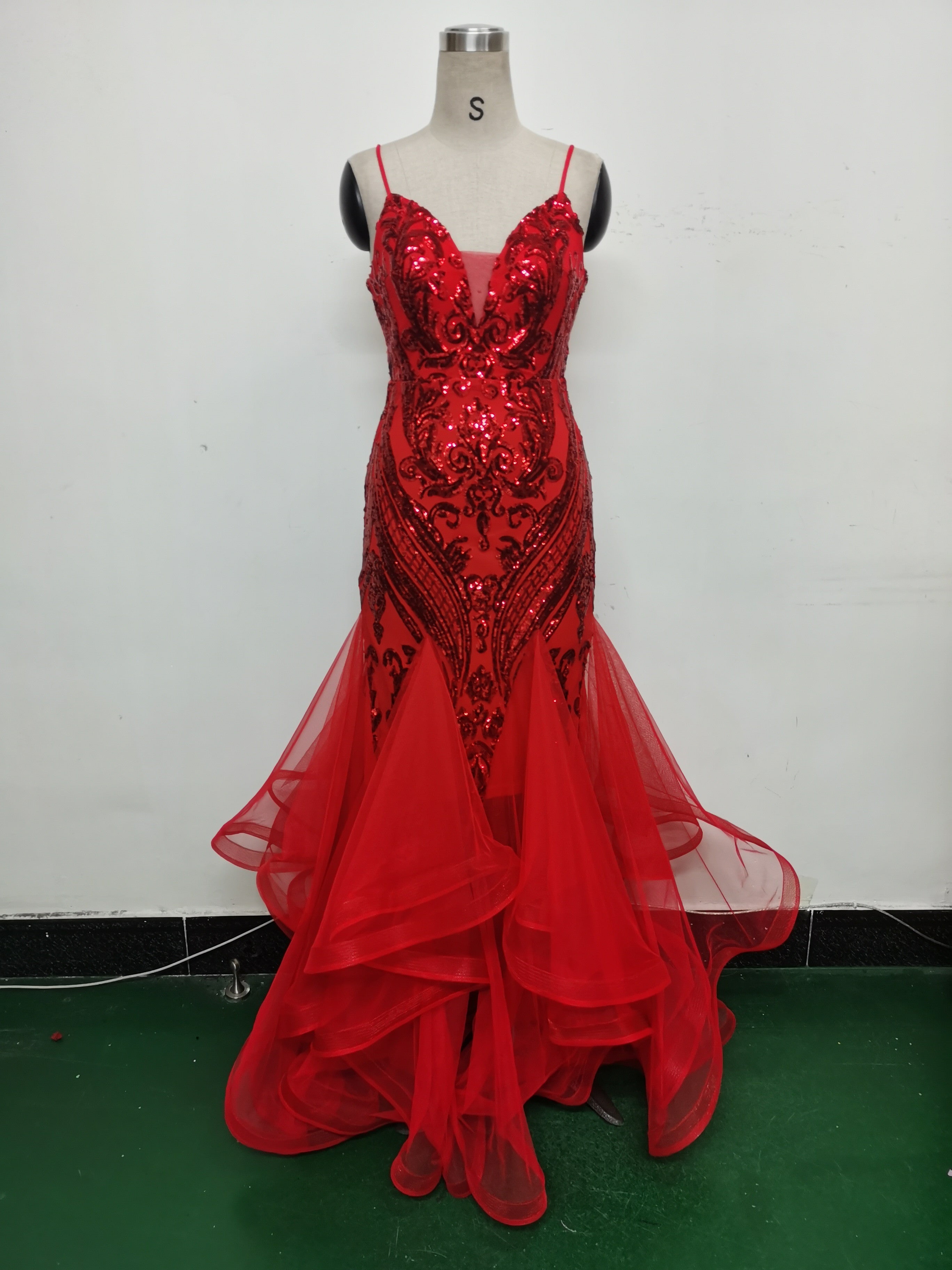 Women Sequin Patchwork Mesh Evening Dress 26