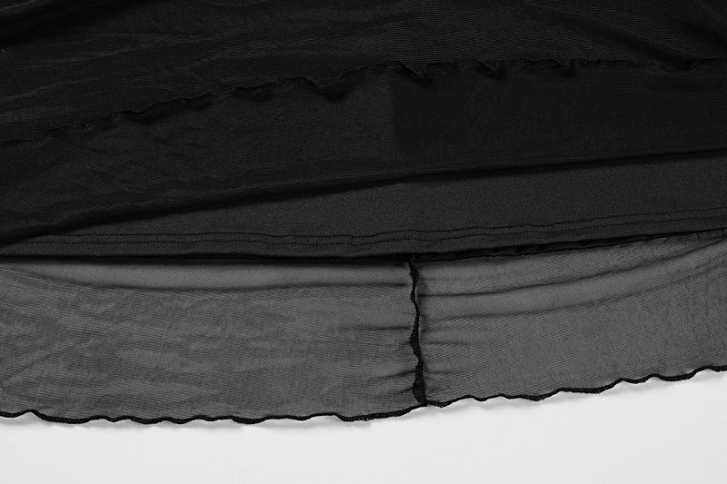 Summer Women's Chic Flounce Slim Waist Slim Fit Ruffled Dress 14