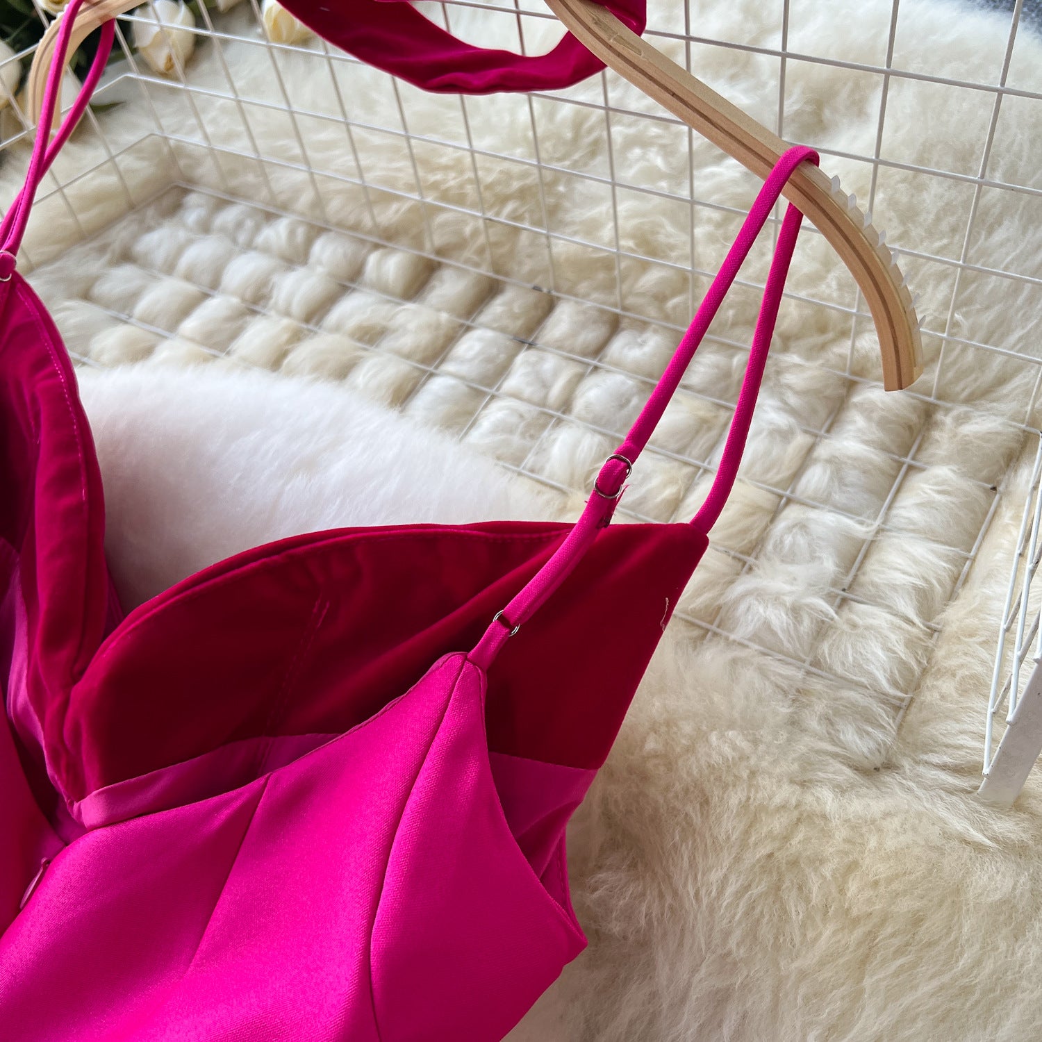 Luxury Strap V-Neck A-Line Flared Midi Dress 16