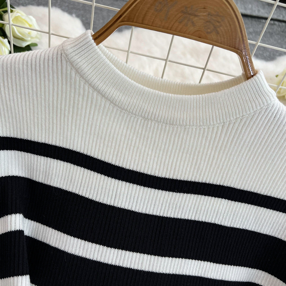 Fashion Women Sleeveless Slim Knitting Top Casual High Waist Straight Wide-Leg Pants Two-Piece Set 5