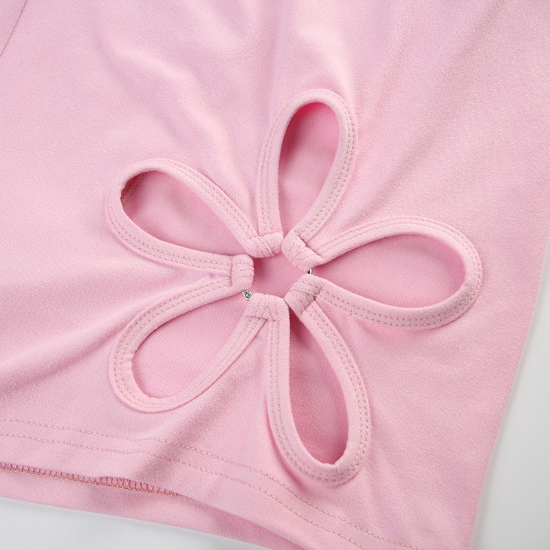 Fashionable Hollow Floral Shorts Outdoor Wear Patchwork Ring Casual Sweatpants 15