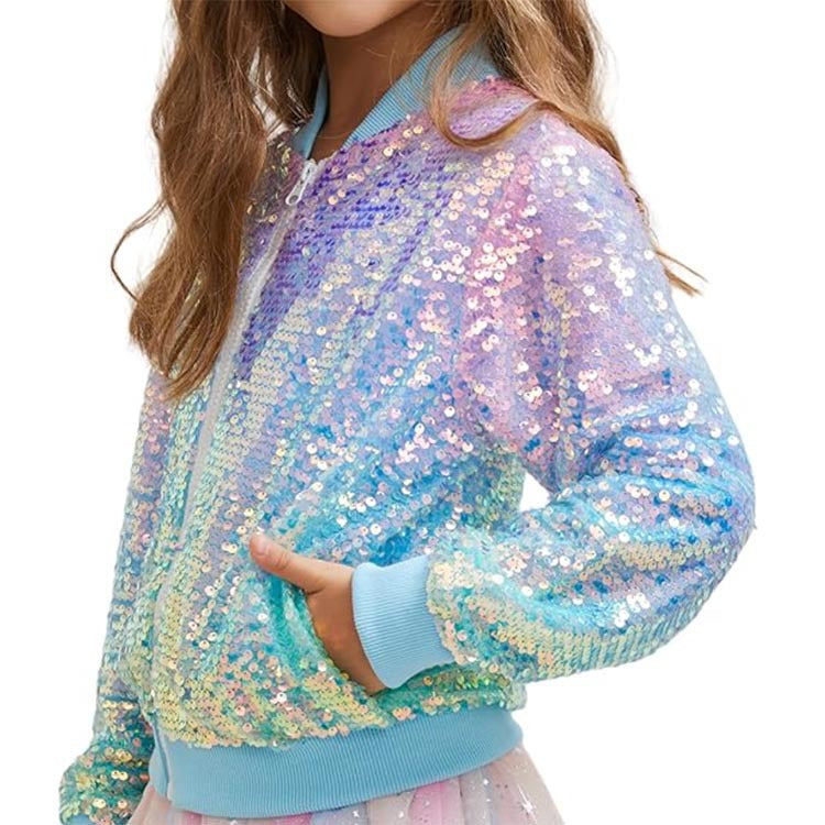 Children's Clothing Sequin Multi-Color Contrast Color Trendy Jacket 7
